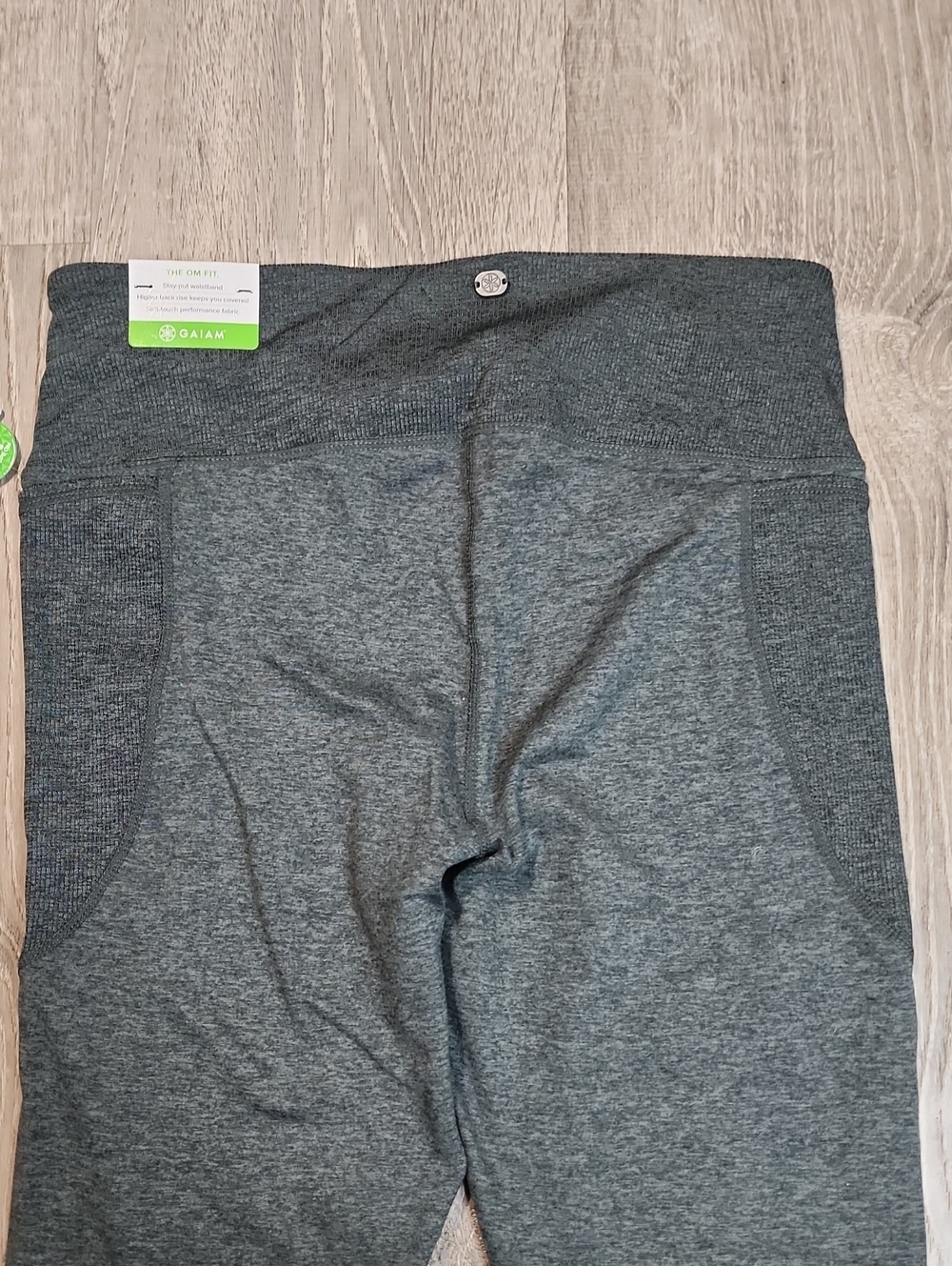 GAIAM The Om Fit Om-Dri Momentum Marled Rib Legging In Urban Chic Heather Size M - Picture 3 of 8
